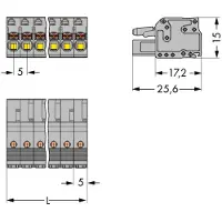 Wago 2231-102/102-000 1-Leiter-Federleiste,Drücker,Push-in CAGE CLAMP,grau 2231102102000 - 100 Stück