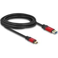 DeLOCK USB 10 Gbps Kabel USB Typ-A Stecker zu USB Type-C Stecker 3 m rot Metall, 3 m, USB A, USB C, USB 3.2 Gen 2 (3.1 Gen 2), 10 Gbit/s, Schwarz, Rot
