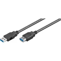 Microconnect USB3.0AAF2B, 2 m, USB A, USB A, USB 3.2 Gen 1 (3.1 Gen 1), Schwarz