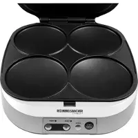 Rommelsbacher Waffeleisen "PC 1800 Pancakemaker für süße oder würzige Pancakes", silber, B:36,5cm H:13cm T:31,5cm, Waffeleisen, Waffeleisen