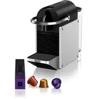 De'Longhi DE’LONGHI Pixie Silber Original Kapselmaschine | 25 Sek. Aufheizzeit | 2 Tassengrößen | kompaktes Design | automatische Abschaltung | 19 Bar Druck | Kaffeemaschine EN127.S