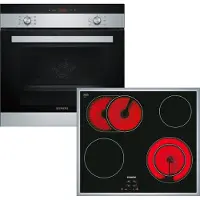 Siemens Backofen-Set "EQ112EA01Z", Energieeffizienz: A, silber (edelstahlfarben), Herdsets, 3D-Heißluft auf 3 Ebenen & extra Platz dank Bräter- und Zweikreiszone, Backofen-Set