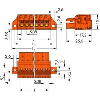 Wago 2231-304/031-000 1-Leiter-Federleiste,Drücker,Push-in CAGE CLAMP,orange 2231304031000 - 50 Stück
