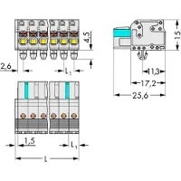 Wago 2721-107/008-000 1-Leiter-Federleiste,Drücker,Push-in CAGE CLAMP,lichtgrau 2721107008000 - 50 Stück