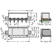 Wago 2092-3425/005-000 THT-Stiftleiste,Lötstift Ø 1,4 mm,abgewinkelt,lichtgrau 20923425005000 - 100 Stück