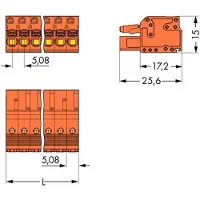 Wago 2231-303/102-000 1-Leiter-Federleiste,Drücker,Push-in CAGE CLAMP,orange 2231303102000 - 100 Stück