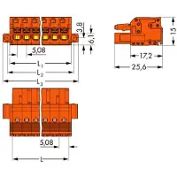 Wago 2231-302/107-000 1-Leiter-Federleiste,Drücker,Push-in CAGE CLAMP,orange 2231302107000 - 100 Stück