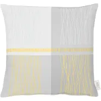 Apelt Dekokissen "COMO" Gr. 1, gelb (grau, gelb, kariert), B:49cm L:49cm, Polyester, Dekokissen_Sitzkissen_Kissenhüllen, Dekokissen, Kissenhülle ohne Füllung, 1 Stück
