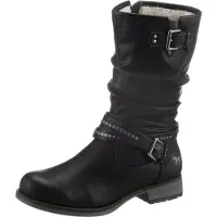 Mustang Damen Winterstiefeletten/ Stiefeletten Schwarz Kunstleder Größe: 37
