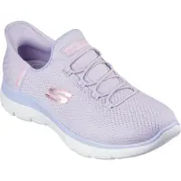 SKECHERS Slip-On Sneaker "SUMMITS-DIAMOND DREAM", Damen, Gr. 43, Textil, lila (lavendel), Schuhe Slip-On Sneaker, Schlupfschuh, Freizeitschuh mit praktischer Slip-Ins Funktion