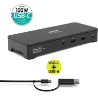 Port Designs PORT CONNECT Universal-Dockingstation, 3x 4K USB-C USB A, schwarz