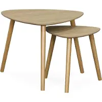 Sweeek - 2er Set skandinavische Satztische aus MDF - Natur