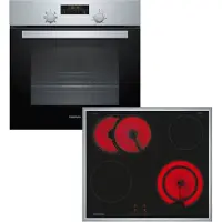 Constructa Backofen-Set "CX3BS604", Energieeffizienz: A, grau (edelstahl), Herdsets, Backofen-Set