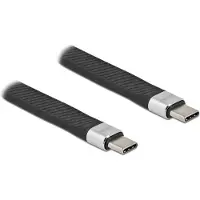 DeLOCK USB 3.2 Gen 2 FPC Flachbandkabel USB Type-C zu USB Type-C 13 cm PD 5 A E-Marker, 0,13 m, USB C, USB C, USB 3.2 Gen 2 (3.1 Gen 2), 10 Gbit/s, Schwarz