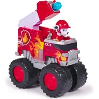 Ryhmä Hau PAW Patrol Rescue Wheels - Marshalls Feuerwehr Monstertruck mit Geschoss-Abwurf und Marshall Hundefigur, Feuerwehrauto, 3 Jahr(e), Kunststoff, Schwarz, Grau, Rot