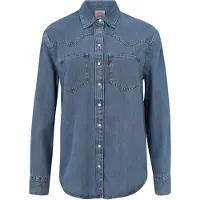 Levi's Jeansbluse "TEODORA WESTERN SHIRT", Damen, Gr. S (36), blau (going steady 7), Web, Obermaterial: 60% Lyocell, 40% Baumwolle, hüftbedeckend, Blusen Jeansbluse, mit Druckknöpfen