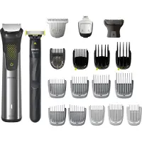 Philips All-in-One Trimmer MG9553/15 Serie 9000, Schwarz, Metallisch, 0,2 mm, 2 cm, 0,2 mm, Bart, Ohr, Gesicht, Schnurrbart, Nase, Batterie