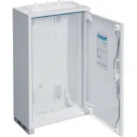 Hager FWB33D Feldvert. AP, univ., IP44, SKII, 108PLE, 3x3 Reihen 500x800x161mm, leer mit Tür