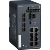 Schneider Electric MCSESM103F2CS1H Modicon Extended Managed Switch, 8 Ports Kupfer (8TX 10/100 Mbit/s) + 2 Glasfaser Singlemode (2FX-SM 100 Mbit/s)