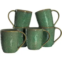 Leonardo Tasse "MATERA", grün, H:11cm Ø:9,3cm, Keramik, Trinkgefäße, Tasse, 430 ml, 6-teilig