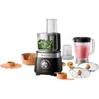 Philips Küchenmaschine Viva Collection, 31 Funktionen, 2.0 L, 2-in-1 Schneide, 850 W, Schwarz (HR7530/10)