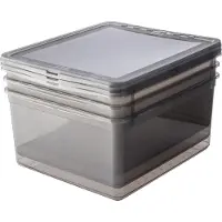 Keeeper Aufbewahrungsbox "bea, clearbox mit Air Control-System", grau (crystal grau), B:33,5cm H:18cm T:39cm, Polypropylen, Aufbewahrungsboxen, Aufbewahrungsbox, 3 x 18 l, stapelbar, 39 x 33,5 x 18 cm