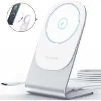 Choetech Magsafe Tischhalterung mit abnehmbarem 15W Ladegerät, – Silber