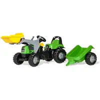 Rolly Toys Kid Deutz Trettraktor mit Schaufellader und Anhänger, Maße: 161x47x55 cm; 02 319 6