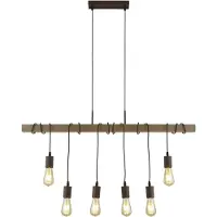 Searchlight Kronleuchter Industrial-Nordic Barn Stahl Braun 6 Lichter E27