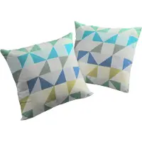 Wirth Dekokissen "Berlare" Gr. 1, blau (blau, grün, kreise), B:40cm L:40cm, Baumwolle, Polyester, Dekokissen_Sitzkissen_Kissenhüllen, Dekokissen, Kissenhülle ohne Füllung, 2 Stück