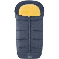 HEITMANN FELLE Fußsack "Eisbärchen - Komfort 2 in 1 Lammfell Winterfußsack - Premium Qualität", Baby, blau, Polyester, Fußsäcke Fußsack, mit Lammfell-Einlage, für Kinderwagen und Buggy, waschbar