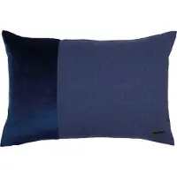 Esprit Dekokissen "Harp", blau (dunkelblau, unifarben), B:58cm L:38cm, Polyester, Dekokissen_Sitzkissen_Kissenhüllen, Dekokissen, mit Keder und Applikation, Kissenhülle ohne Füllung, 1 Stück