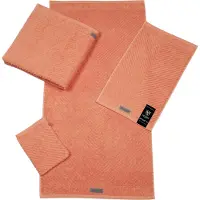 Ross Gästehandtuch "Smart", orange (nektarine), B:30cm L:50cm, Frottier, Obermaterial: 100% Baumwolle, Handtücher, Gästehandtuch, Uni-Rippe mit Velourslabel