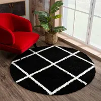 Sanat Hochflor-Teppich "Madrid", rund, 30 mm Höhe, Wohnzimmer, Langflor, Shaggy Teppich