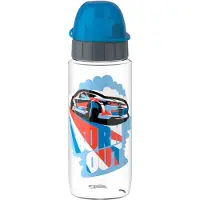 EMSA Kids Tritan Trinkflasche, 0,5 Liter, Stabile Wasserflasche für Getränke ohne Kohlensäure, 1 Trinkflasche, Motiv: Auto