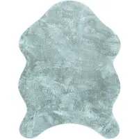 Paco Home Fellteppich "Pelt 640", blau (türkis), B:100cm H:16mm L:200cm, Polyester, Teppiche, Fellteppich, Kunstfell, Uni Farben, sehr weicher Flor