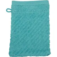 Ross Waschhandschuh "Smart", blau (lagune), B:16cm L:21cm, Frottier, Handtücher, Waschhandschuh, Uni-Rippe mit Velourslabel