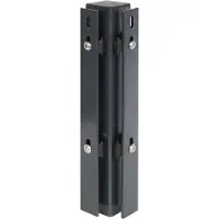 GAH Alberts Eckpfosten ALBERTS, grau (anthrazit), B:6cm H:225cm T:4cm, Stahl, Zaunpfosten, Eckpfosten, 60x60 mm für Doppelstabmattenzaun, 225 cm, mit Flacheisen