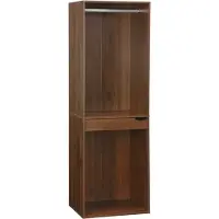 Sweeek - Kleiderschrankmodul mit Kleiderstange und Hosenhalter, Laminatplatten - Nussbaumfarben