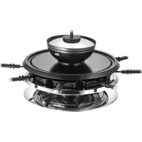 Unold RACLETTE Multi 4 in 1 48726, 8 Person(en), Kunststoff, Edelstahl, Schwarz, Edelstahl, Rund, 340 x 340 mm, 1 m
