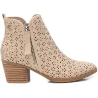 Refresh für Damen. 17278401-BEIGE Stiefelette 172784 beige (37), 5 bis 8 cm, Reißverschluss, Lässig