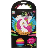 GrafiX Green Malbuch „Einhorn“ mit 5 Neonstiften, 40 Seiten