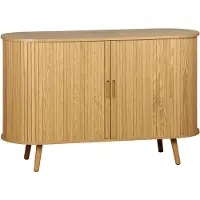 Sweeek - Skandinavisches Sideboard mit 2 Schiebetüren, 120 cm - Natur