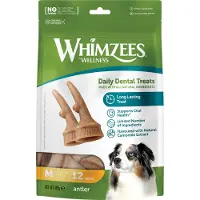 Whimzees Antler Dental Treats - M - 12 Stück