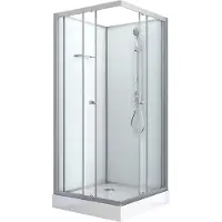 Sanotechnik Komplettdusche "FORTE", silber (silberfarben), B:80cm H:203cm T:80cm, Duschkabinen, Komplettdusche, quadratisch
