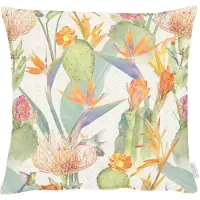 Apelt Dekokissen "6522" Gr. 1, bunt (grün,orange, geblümt), B:40cm H:1cm L:40cm, Bezug: 70% Polyester, 30% Baumwolle, Dekokissen_Sitzkissen_Kissenhüllen, Dekokissen, Kissenhülle ohne Füllung, 1 Stück