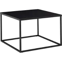 FineBuy Couchtisch 60 x 60 cm quadratisch Schwarz Metall - Industrial Wohnzimmertisch - Skandinavisches Design Beistelltisch für Wohnzimmer Aluminium