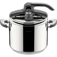 Lagostina Novia Vitamin 012019010707, 7 l, Keramik, Gas, Halogen, Induktion, Versiegelte Platte, Edelstahl, 22 cm, Edelstahl, Grau, Edelstahl, Weiß