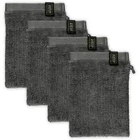 Schöner Wohnen Waschhandschuh "Sense", grau (anthrazit), B:16cm L:21cm, Frottee, SCHÖNER WOHNEN-KOLLEKTION, Handtücher, Waschhandschuh, mit Velourborte, hautschmeichelnde Airtouch Qualität, super weich