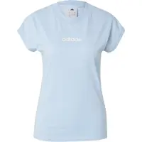 Adidas T-Shirt SPORTSWEAR "W LIN SJ T", Damen, Gr. L, blau (glow blau, weiß), Obermaterial: 100% Baumwolle, normal, Rundhals, Shirts T-Shirt, sportlicher Stil, Kurzarm, ohne Verschluss, aus Baumwolle